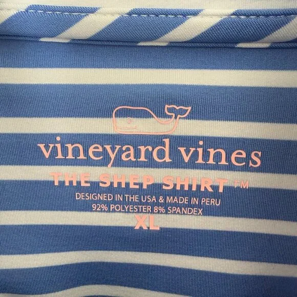 Women Vineyard Vines Striped Sankaty Shep Shirt in Light Blue Size Extra Large - Picture 8 of 11
